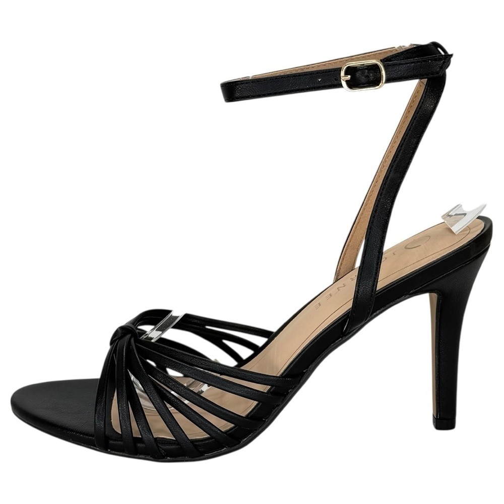 Journee Collection Vanita Black Faux Leather Womens Heels Size 10W - Picture 3 of 14